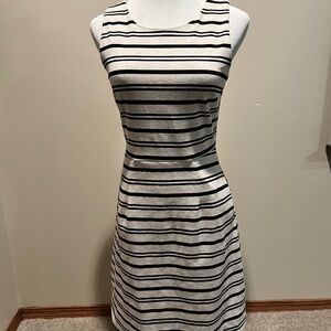 Striped fit and flare dress